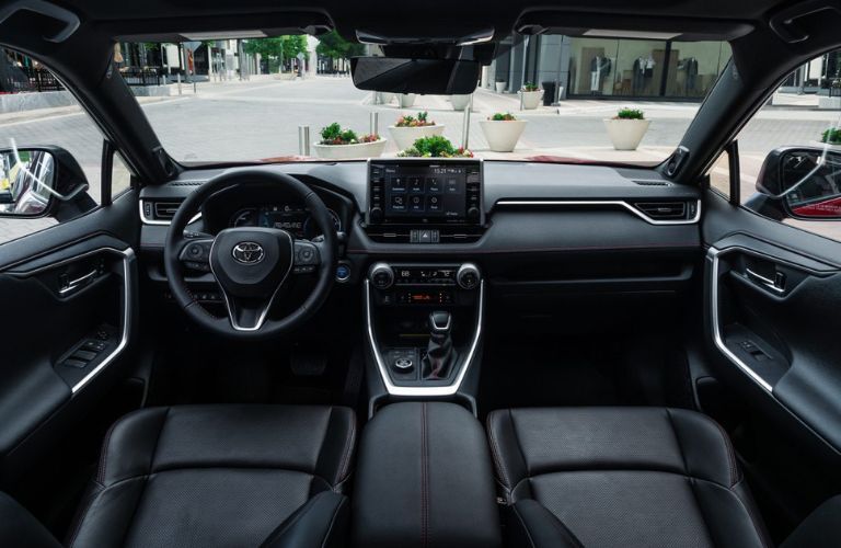 Close view of the cockpit of the 2023 Toyota RAV4 Prime