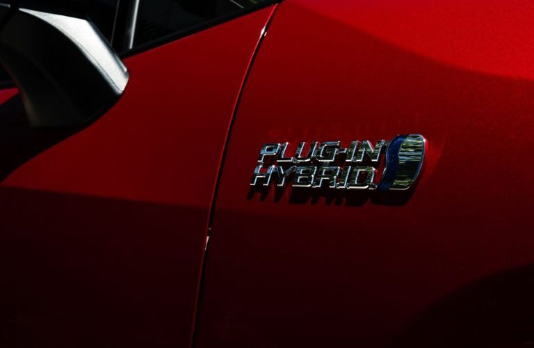 The plug-in hybrid logo on the 2023 Toyota RAV4 Prime.