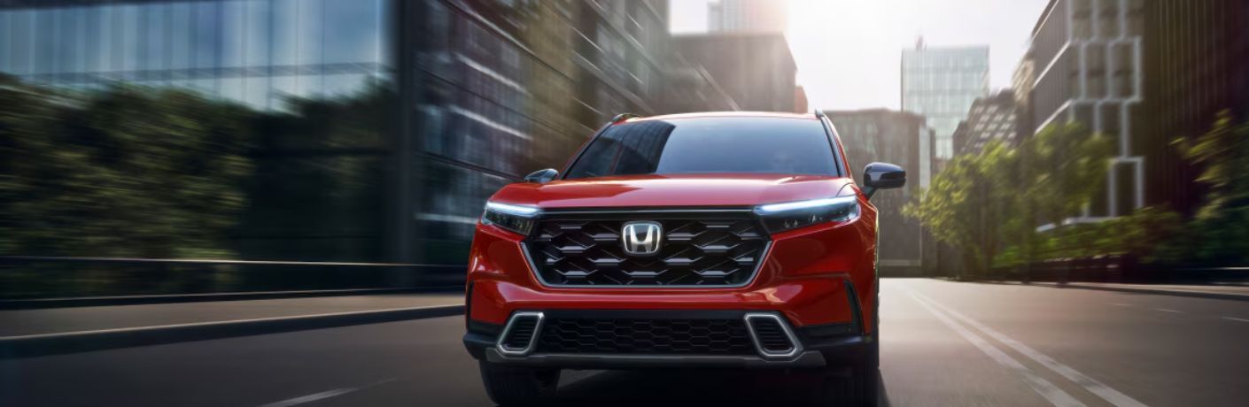 Front view of the 2025 Honda CR-V on the road