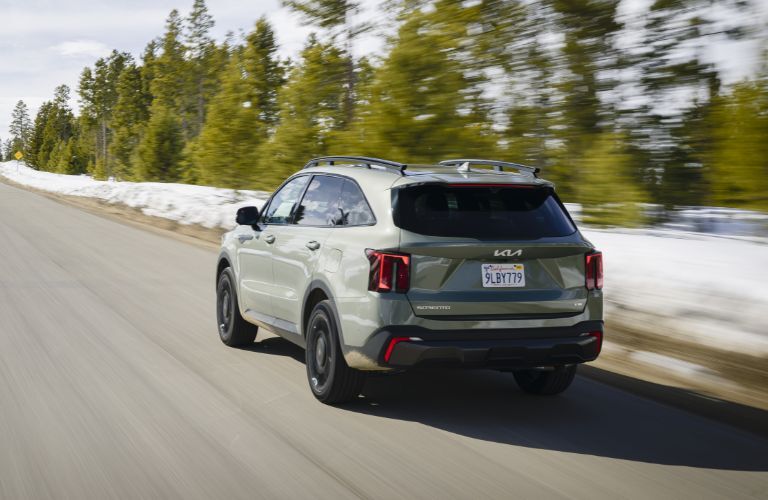 rear view of the 2025 Kia Sorento on the road