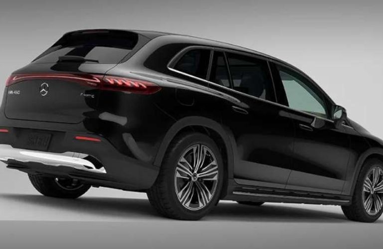 Rear views of the 2025 Mercedes-Benz EQS SUV Black