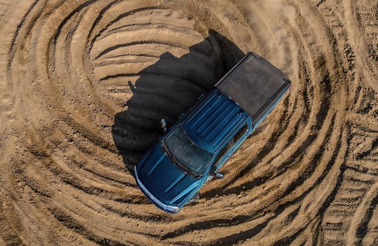 Aerial view of the 2024 Super Duty F-450 Blue