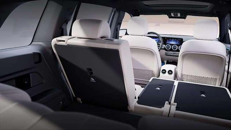 The 60/40 split fold down rear seating in the 2025 Mercedes-Benz EQB 350 4MATIC® SUV