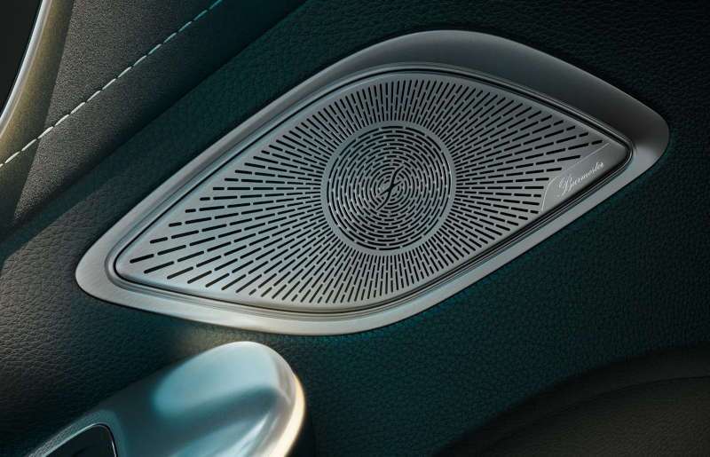 The available Burmester audio system in the EQE Sedan