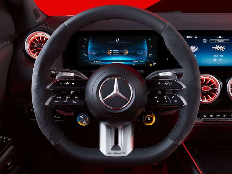 The controls and displays in the 2026 Mercedes-AMG® GLA 35 SUV