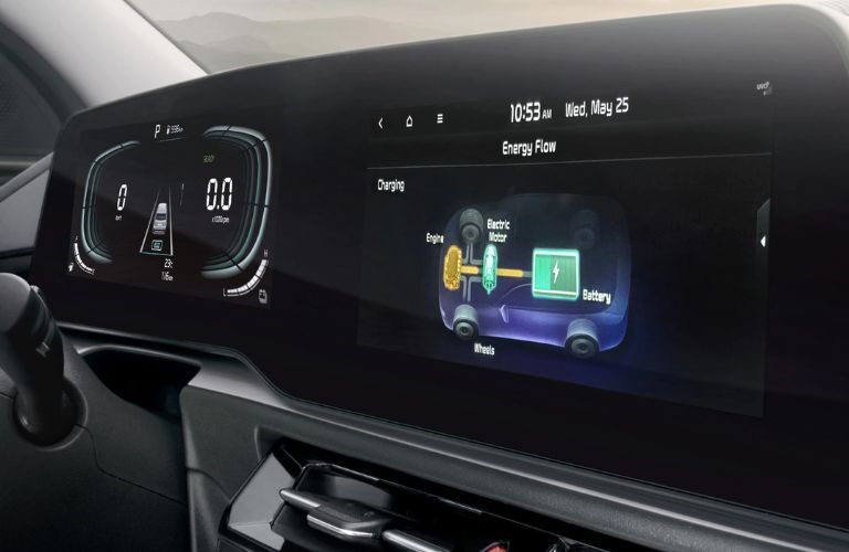 An image of the Driver-centric Dual Display of the 2023 Kia Niro