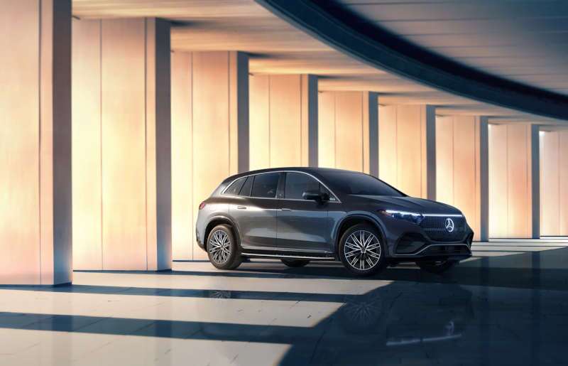 A side exterior view of the 2026 Mercedes-Benz EQS 400 4MATIC® SUV