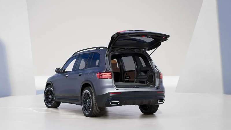 A rear quarter exterior view of the 2026 GLB 250 SUV