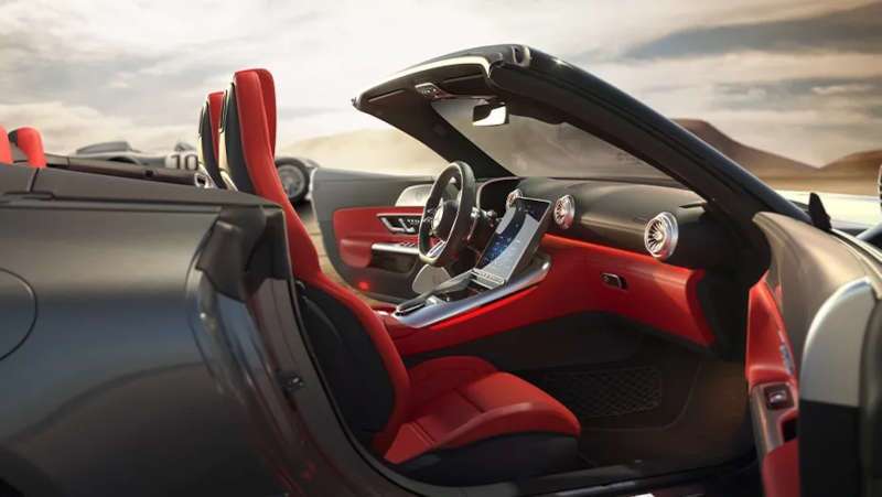 The open-air cockpit of the 2025 AMG® SL 63 Roadster