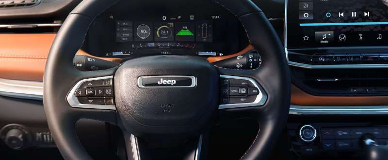 The controls and displays in the 2025 Jeep Compass