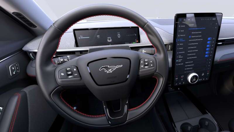 The controls and displays in the 2025 Ford Mustang Mach-E