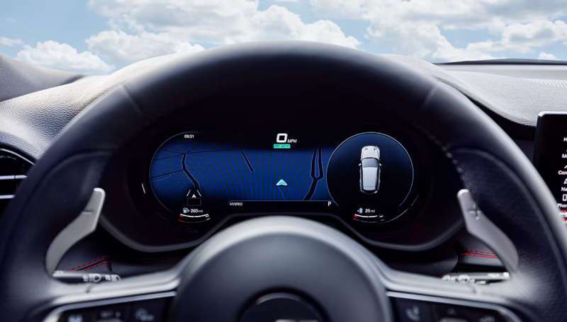 The sophisticated digital instrument cluster in the 2025 Dodge Hornet