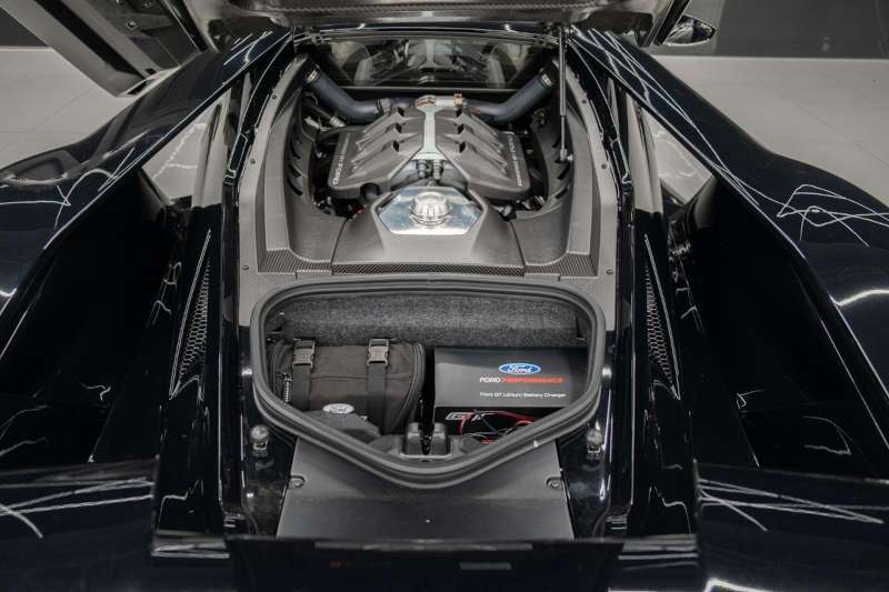 The engine compartment of the 2018 Ford GT