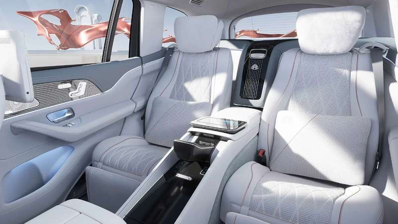 The rear seating of the 2026 Mercedes-Maybach® GLS 600 SUV