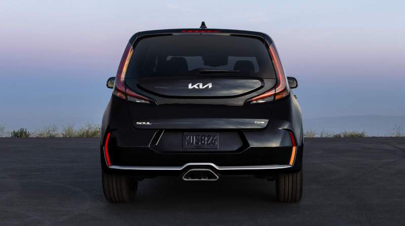 A rear exterior view of the 2025 Kia Soul.