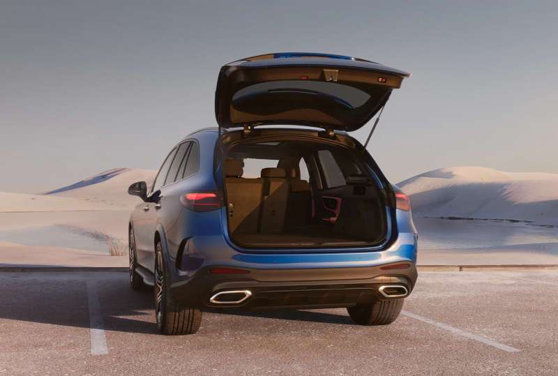 A rearexternal view of the 2026 GLC 300 SUV