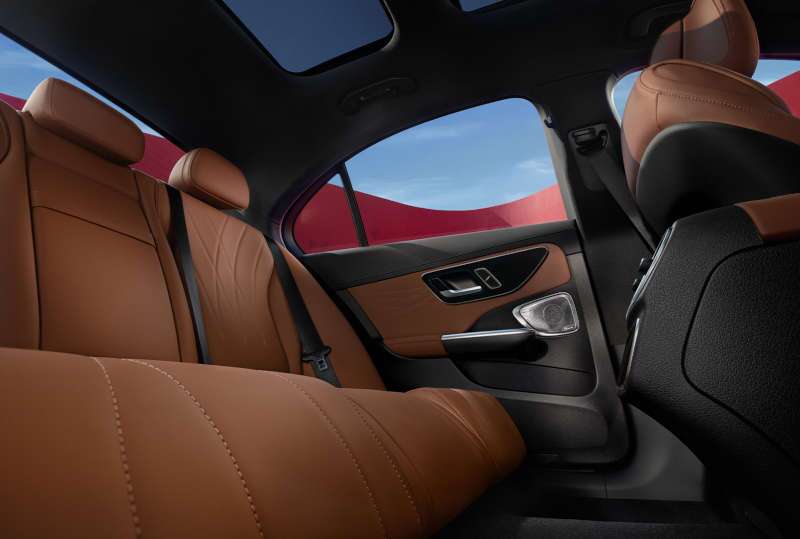 The rear seating in the 2026 Mercedes-Benz C 300 Sedan