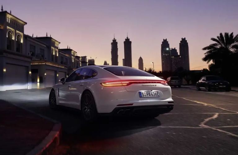 Rear three-quarter view of the 2024 Porsche Panamera