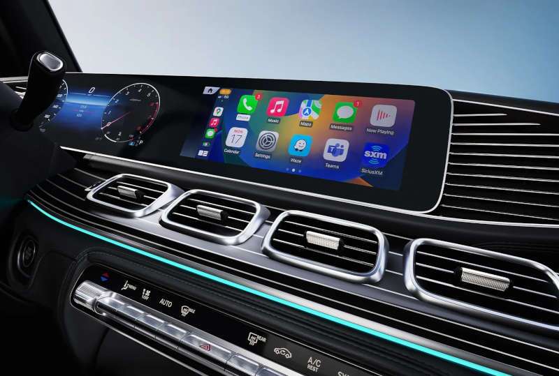 The massive infotainment system in the 2026 GLE 350 SUV
