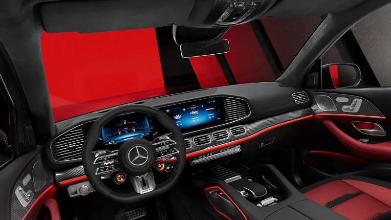 A cockpit view of the 2026 AMG® GLE 53 4MATIC+ SUV
