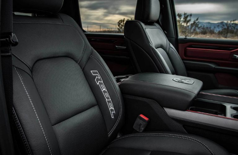 View of the front seats in the 2023 Ram 1500