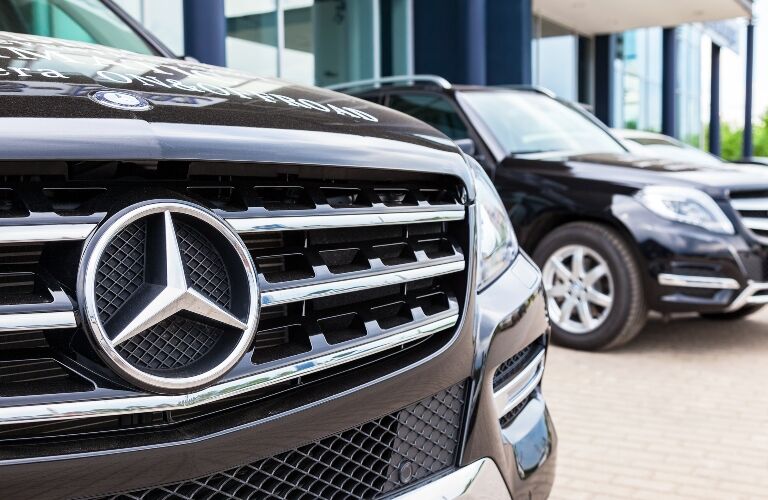 The front of Mercedes-Benz vehicles