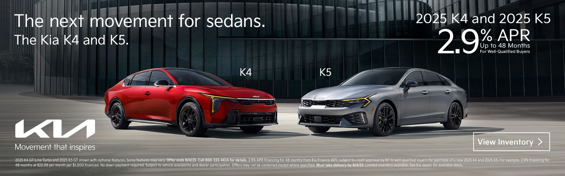 2025 K4 and K5 2.9 % Offer