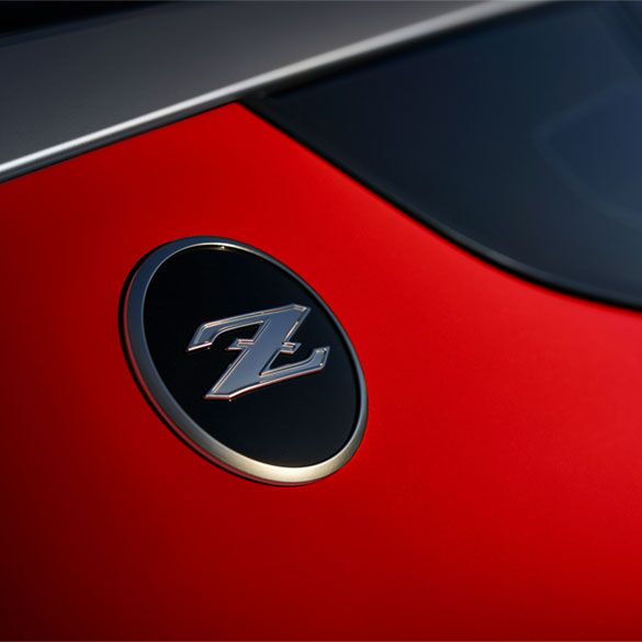 2024 Nissan Z detail view of fender-mounted Z logo badge