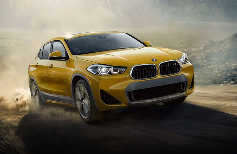 2022 Yellow BMW X2 from front