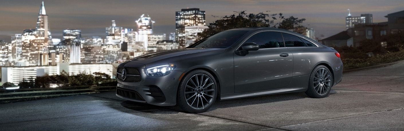 2022 Mercedes-Benz E-Class Coupe parked in urban background