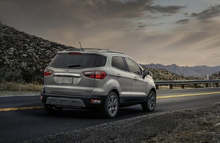 2021 Ford EcoSport on a road on a cloudy day