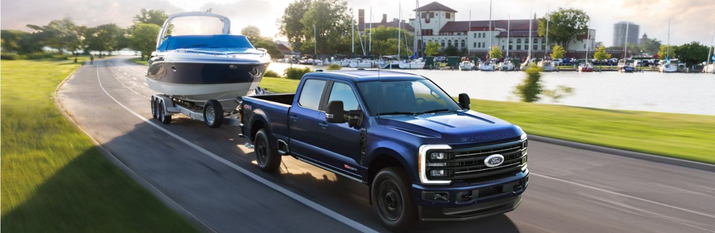 2026 Ford Super Duty F-250 towing a boat