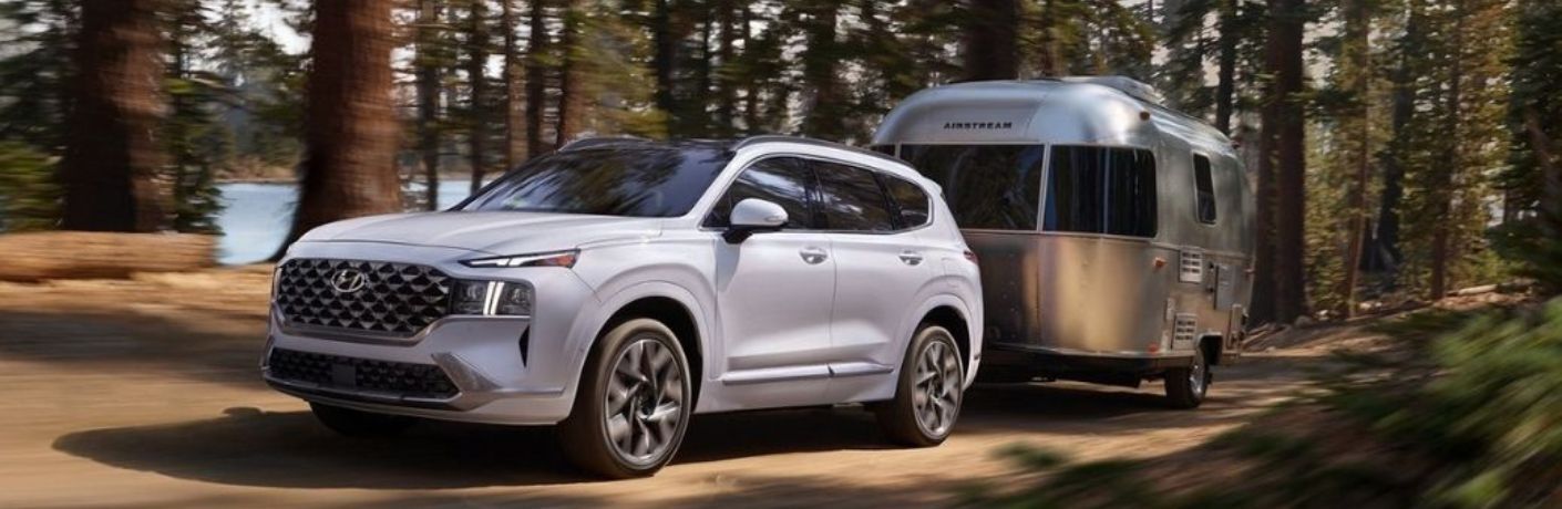 Hyundai Santa Fe towing a trailer