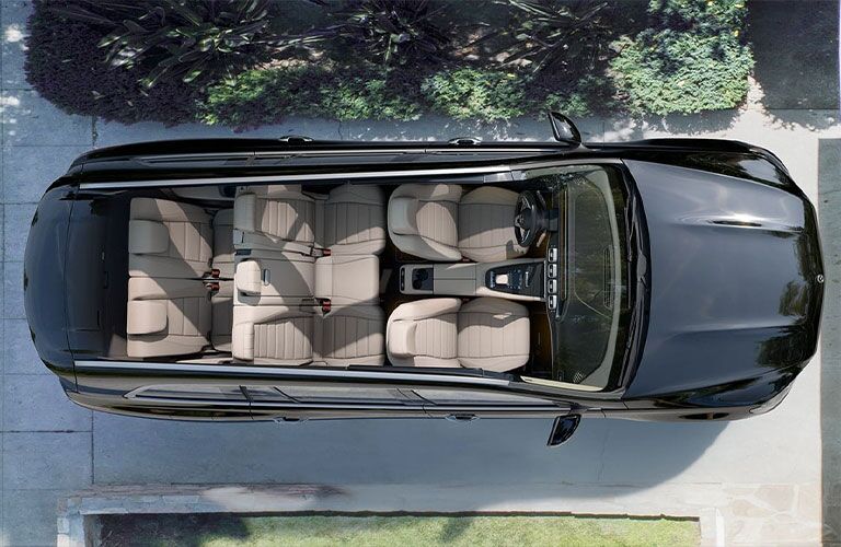 2021 MB GLS exterior looking down into interior of car