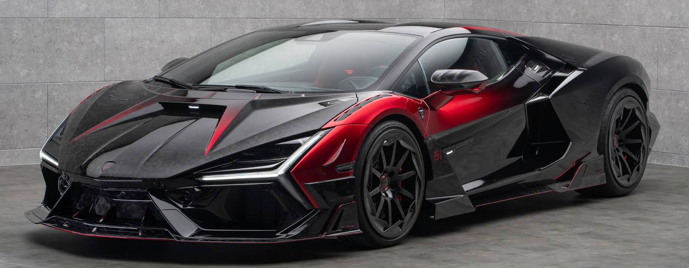 Front exterior view of a Mansory-Customized Lamborghini