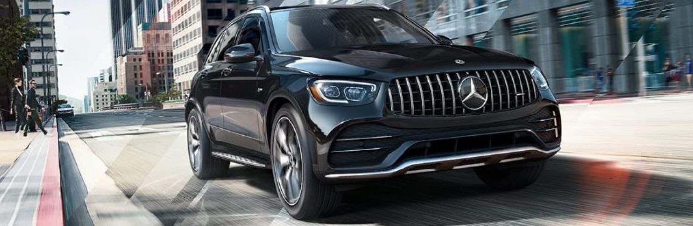 2022 Mercedes-AMG GLC 43 driven in city street