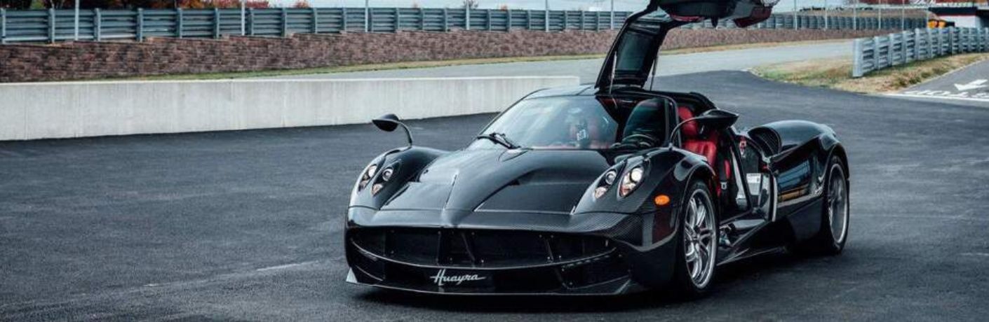 Front-quarter view of the 2018 Pagani Huayra Black
