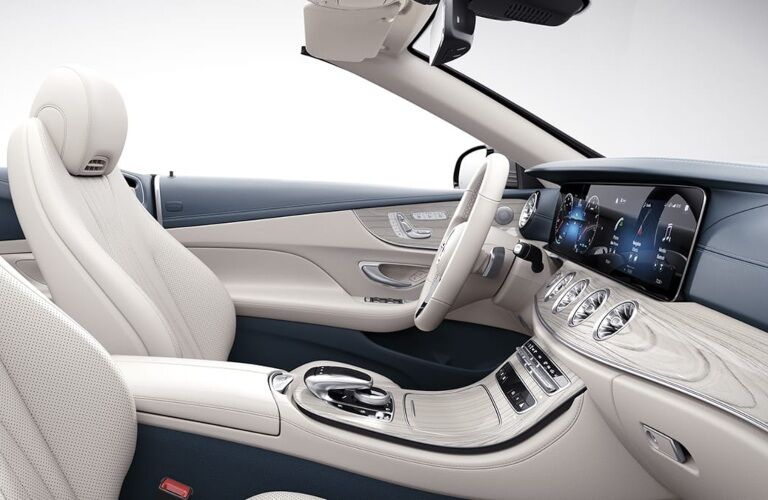 2022 Mercedes-Benz E-Class Cabriolet white front seats