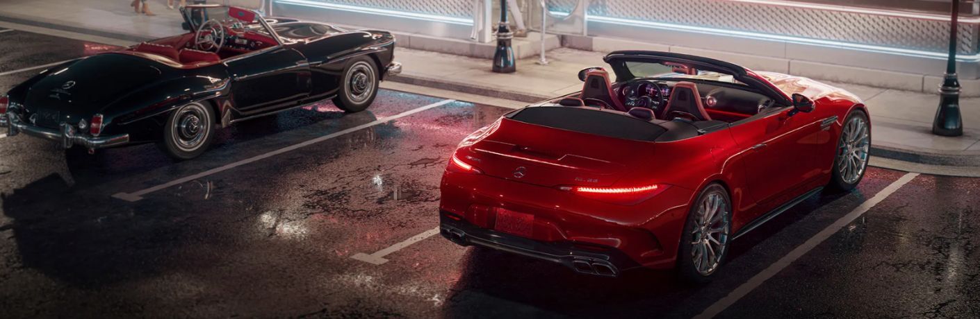 top view of two Mercedes-AMG vehicles