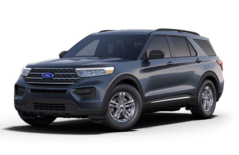 2021 Ford Explorer XLT front view on white