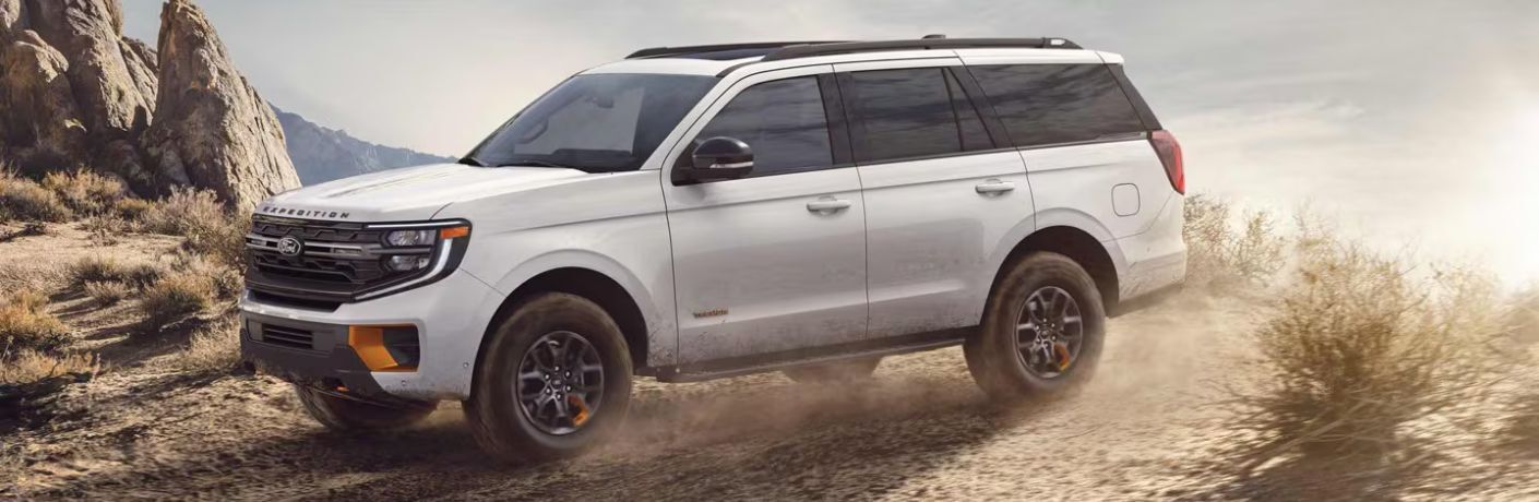 2026 Ford Expedition front and side view off-road