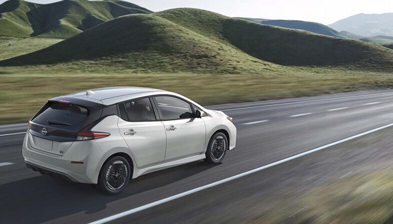 Nissan LEAF driving on the open road