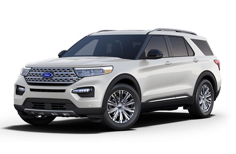 2021 Ford Explorer Limited front view on white