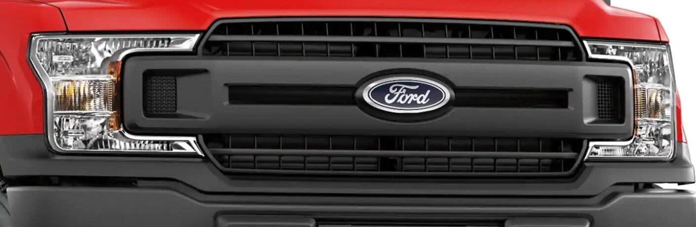 Two bar grille and LED headlights of 2019 Ford F-150 XL