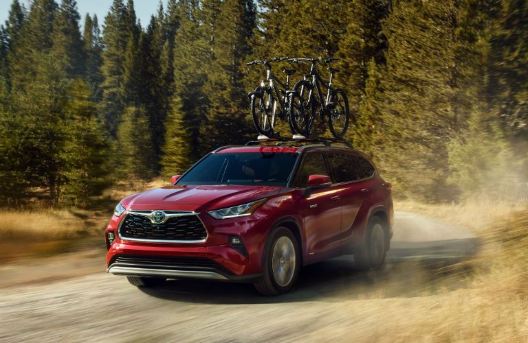 Red 2021 Toyota Highlander Hybrid