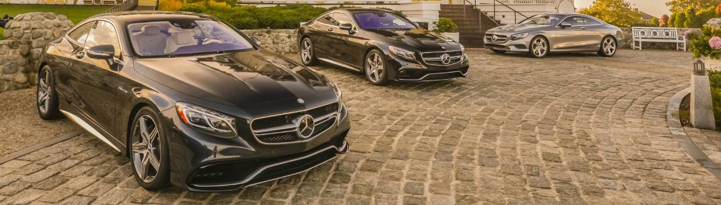 2017 Mercedes-Benz S 550 Coupe and Sedan in Front of Mansion