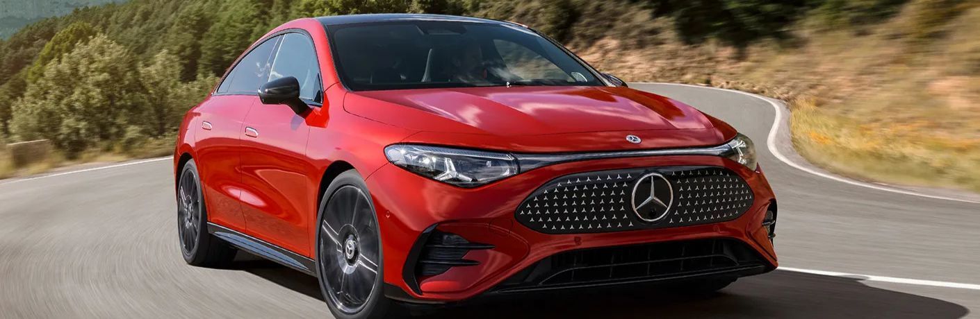 2026 Mercedes-Benz CLA Sedan Red on the road