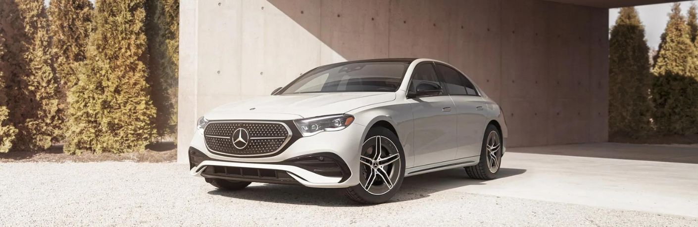 2024 Mercedes-Benz E 450 4MATIC Sedan parked near a wall