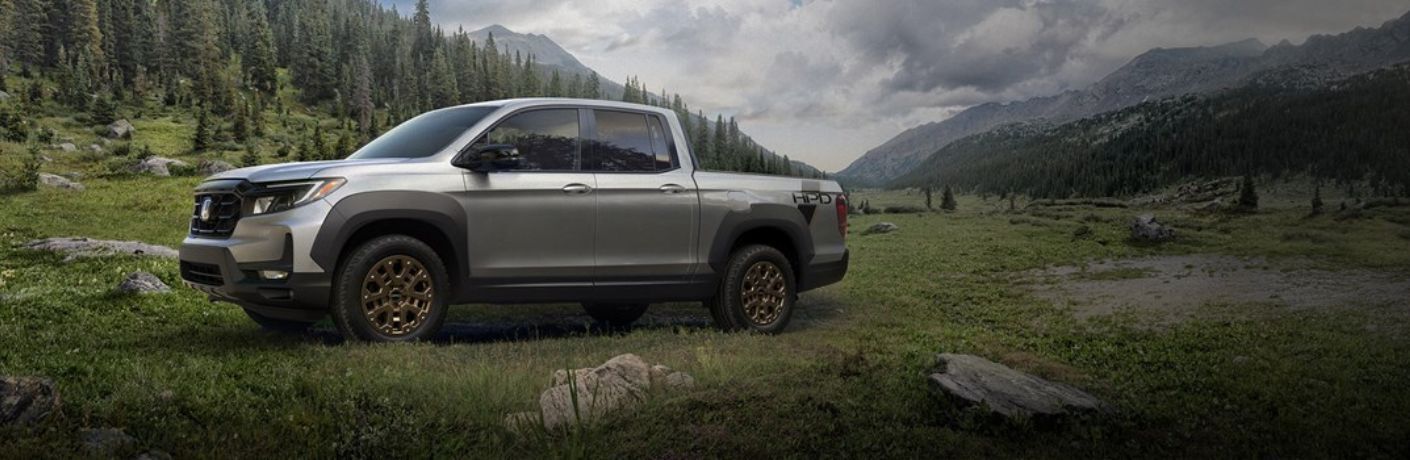 2023 Honda Ridgeline against the hillside