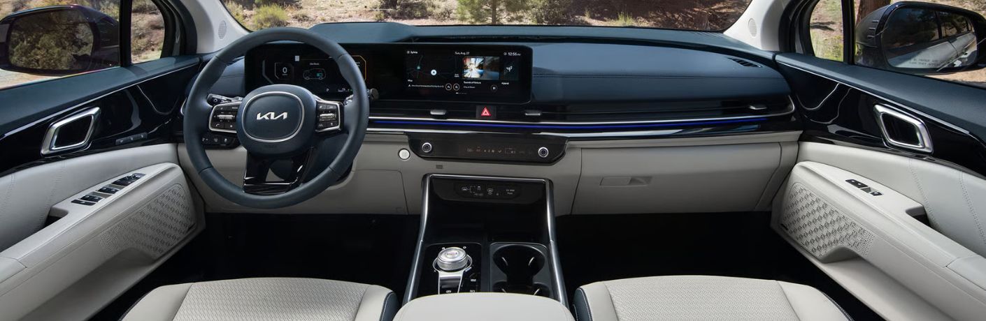 2026 Kia Carnival Hybrid front seats and steering wheel